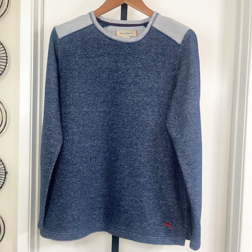 Tommy Bahama Mens Lightweight Colorblock Fleece Sweatshirt - Blue Gray Size M